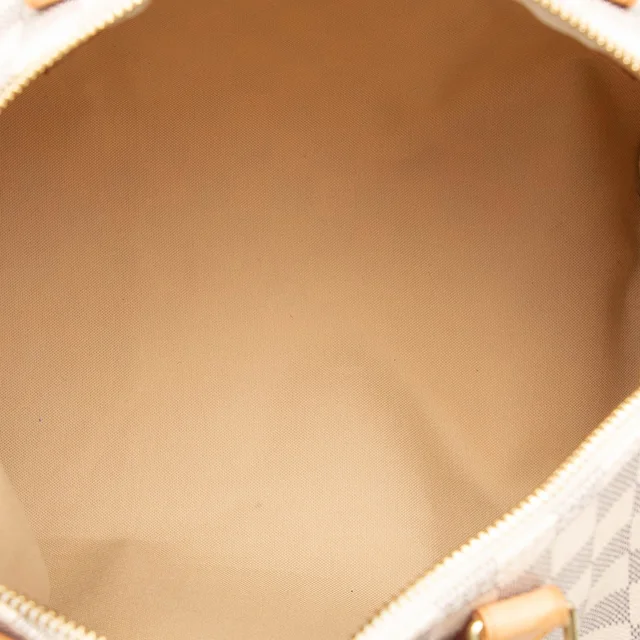 White Louis Vuitton Damier Azur Speedy 30 Boston Bag in White Canvas from Designer Revival, photo 2 of 2
