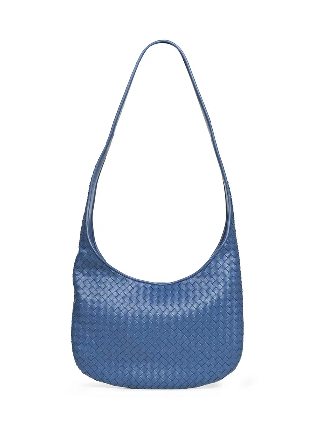 Bottega Veneta Intrecciato Shoulder Bag — Blue Calf Leather in Blue Calfskin from HEWI