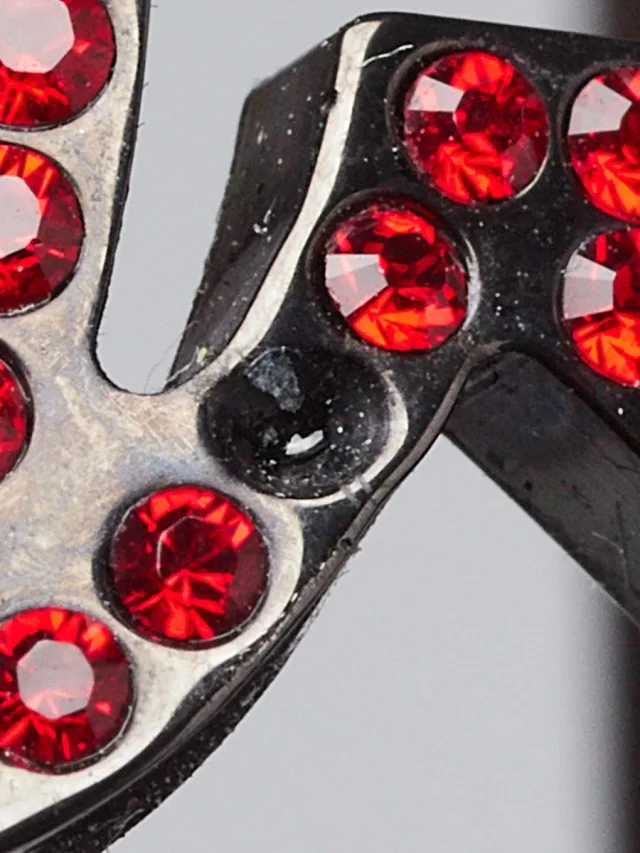 Chanel Red Crystal Black Metal CC Cuff Bracelet in Black from Yoogis, photo 7 of 8