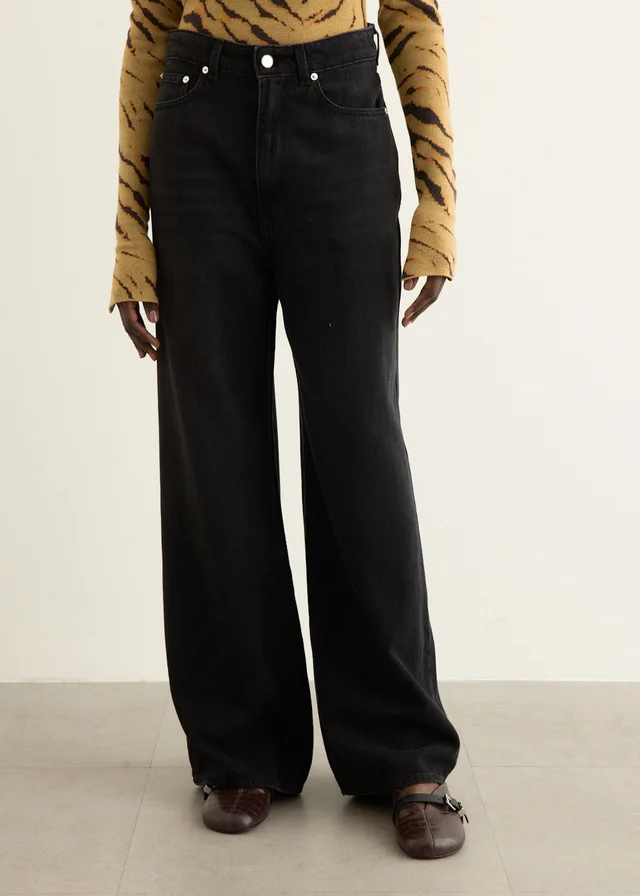 Ganni Soft Rigid Denim Baggy Jeans in Black from Incu, photo 1 of 1