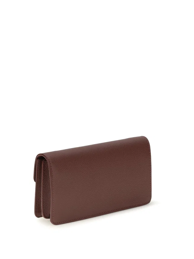 Valentino Garavani Leather-Covered Vlogo Wallet — Brown Calf Leather & Purses in Brown Calfskin from HEWI