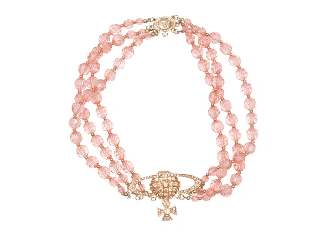 Pink & Gold-Tone Vivienne Westwood Beaded Orb Necklace in Pink from Designer Revival