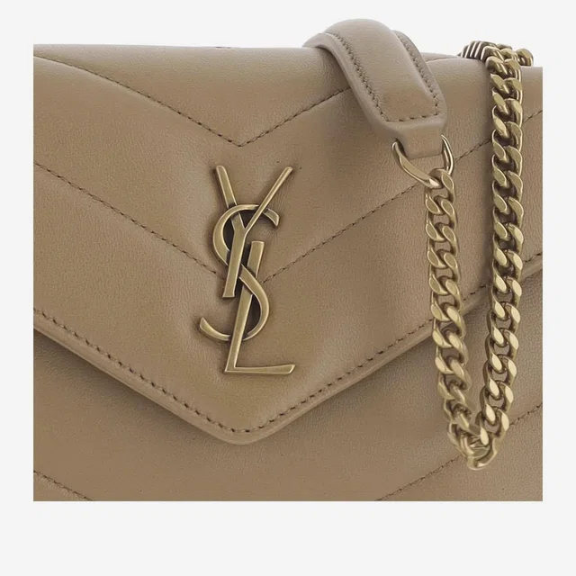 Saint Laurent Loulou Shoulder Bag — Beige Lambskin Leather in Beige Lambskin from HEWI