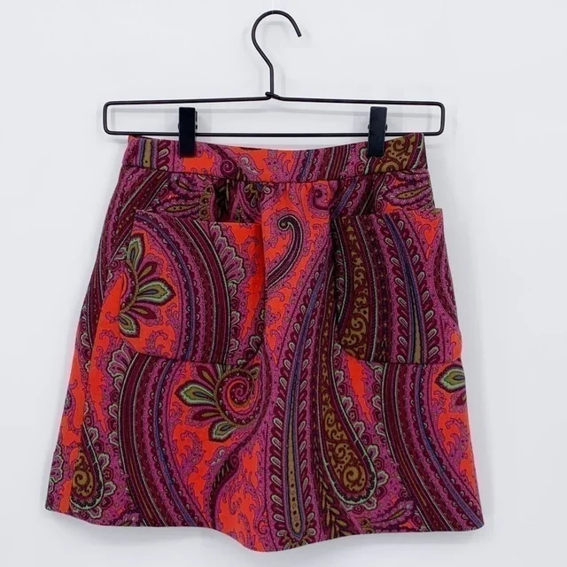 Miu Miu Miu Mui Retro 1960’s Style Paisley Skirt Multi Colored Wool Skirt in pink|purple Wool from Poshmark