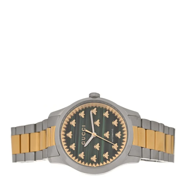 Gucci Stainless Steel Malachite 38mm G-Timeless Two Tone Bee Automatic Watch from FASHIONPHILE, photo 2 of 5