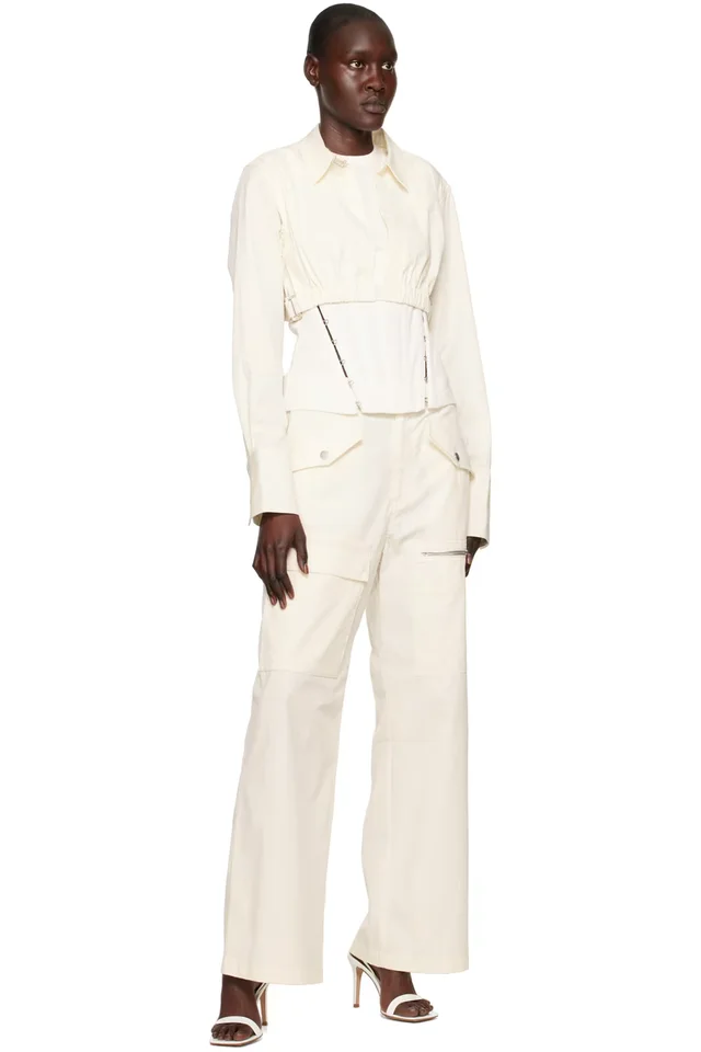 Dion Lee White Split Hem Corset Tank Top, photo 4 of 4 from SSENSE