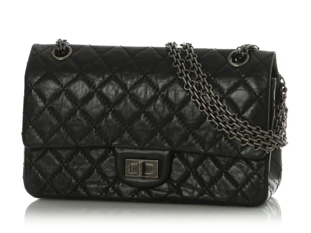 Chanel Quilted Distressed Calfskin Reissue 225 in Black Calfskin from Ann's Fabulous Finds, photo 3 of 10