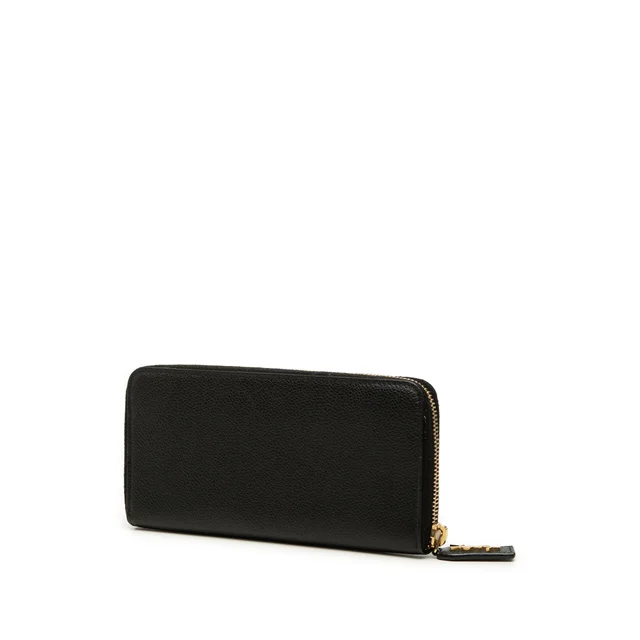 Black Saint Laurent Leather Zip Around Long Wallet in Black Leather from Designer Revival, photo 2 of 2