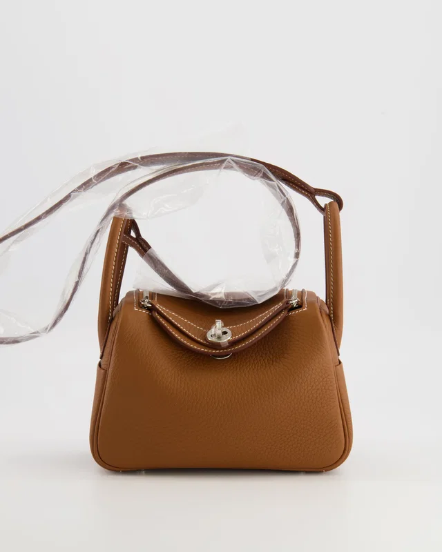 Hermès Mini Lindy Bag in Gold Clemence leather from Sellier