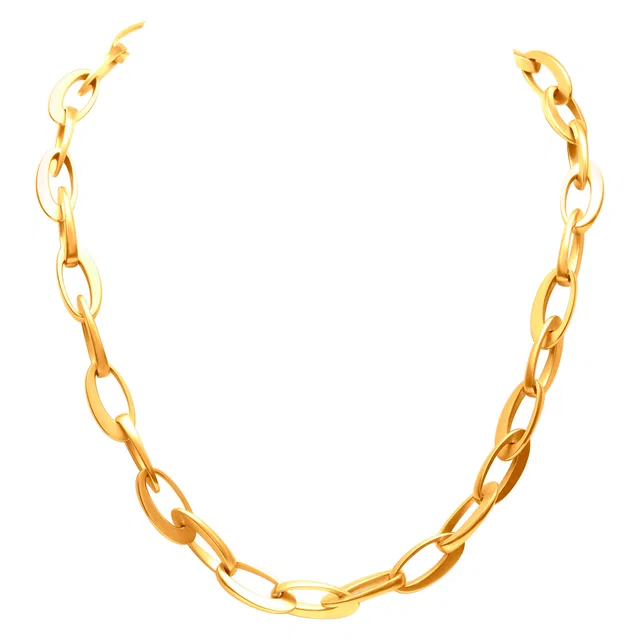 Pomellato Echo Chain link necklace with hinged diamond clip closure in Rose Gold from Gray And Sons