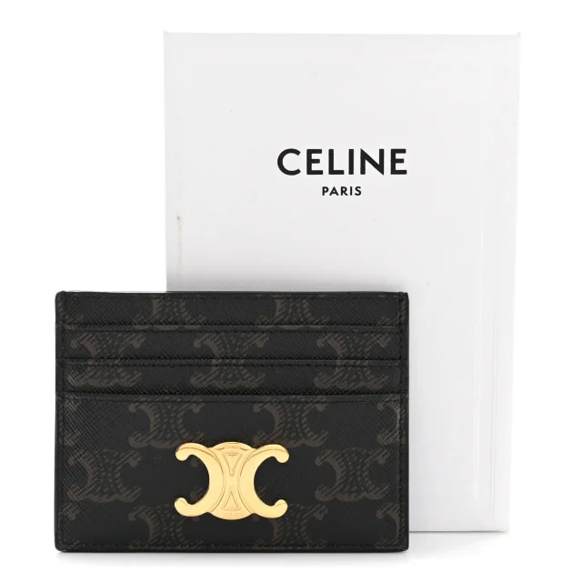 Celine Triomphe Canvas Triomphe Card Holder Tan in Brown Canvas from FASHIONPHILE, photo 8 of 8