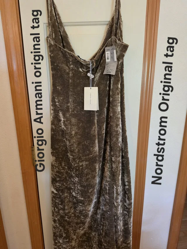 Giorgio Armani Velvet Evening Gown- Sage Green in brown|red Velvet from Poshmark