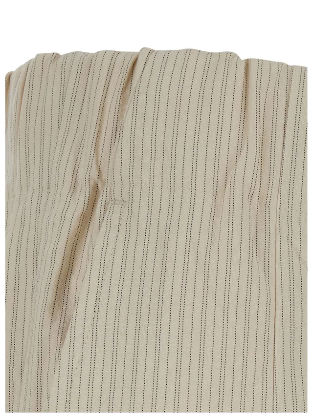 DRIES VAN NOTEN 'Pila' Beige Pants with Elasticated Waist and All-Over Striped Motif in Cotton for Women in Beige, photo 6 of 6 from Gaudenzi Boutique