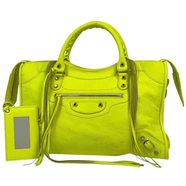 Balenciaga Handbag the City 2-Way Neon Leather Yellow in Yellow Leather from The Reluxe