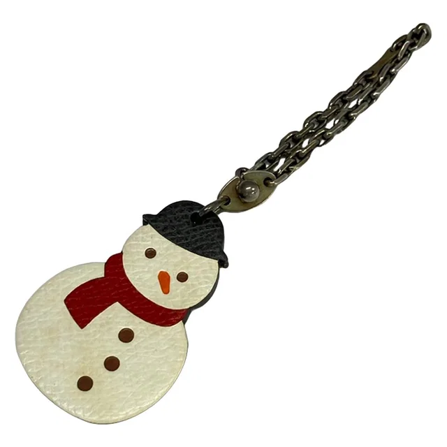 Hermès Key Holder White Snowman in White Epsom leather from The Reluxe