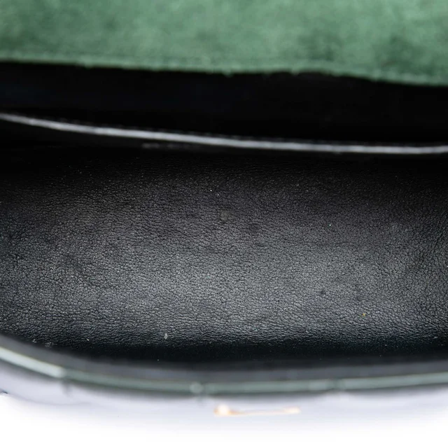 Green Saint Laurent Small Patent Monogram Vicky Chain Bag in Green Patent leather from Designer Revival, photo 2 of 2