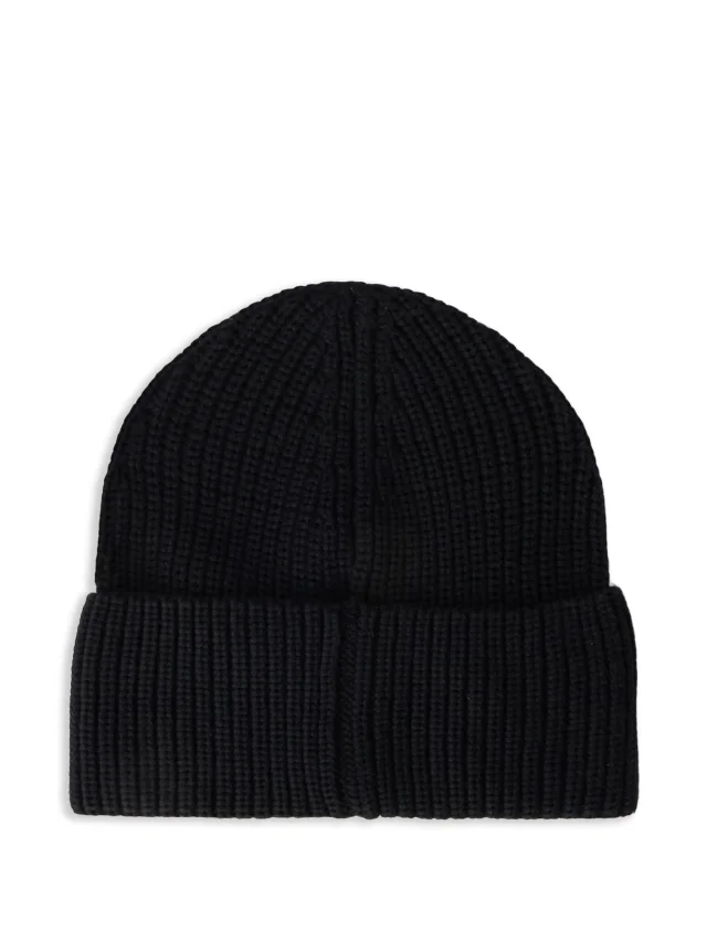 Palm Angels logo ribbed beanie hat, photo 2 of 2 from FARFETCH