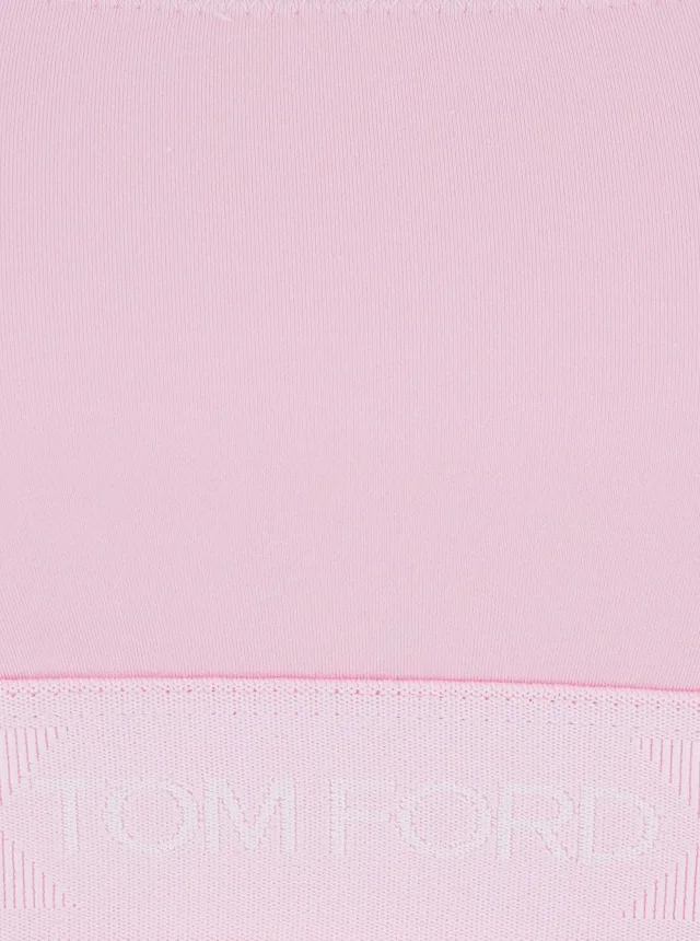 TOM FORD Pink Top Bralette with Wide Neckline and logo lettering on the Front in Modal Stretch Women in Pink 92% Modal 8% Elastane, photo 5 of 6 from Gaudenzi Boutique