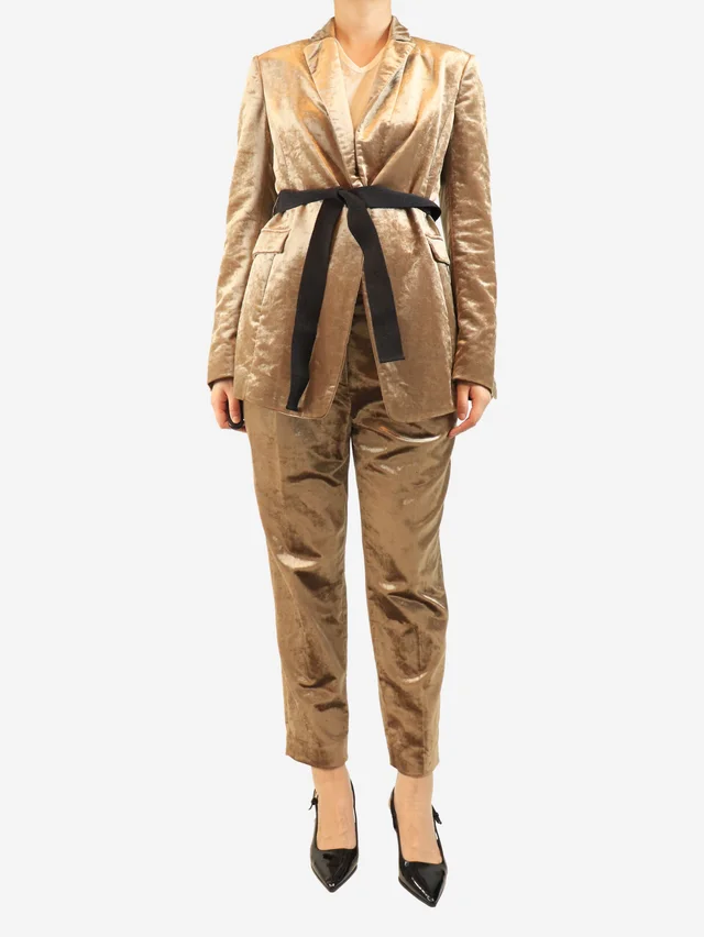 Brunello Cucinelli Brown velvet suit set - size UK 10 in Brown Velvet from Sign of the Times