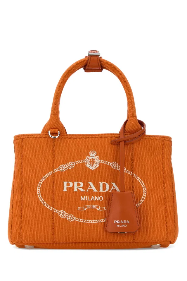 Prada Jardiniére Tote Bag — Orange in Orange Canvas from HEWI