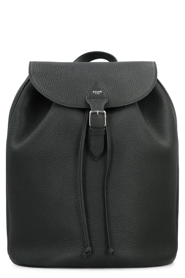 Celine Pebbled Calfskin Backpack — Black Calf in Black Calfskin from HEWI