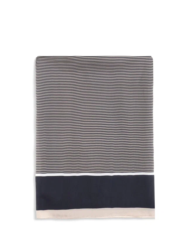 Saint Laurent Stole — Navy Silk Scarfs in Navy Silk from HEWI