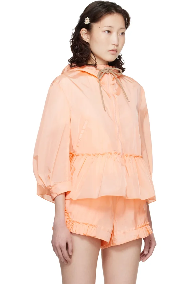 Simone Rocha Orange Ruffle Frill Peplum Jacket, photo 2 of 2 from SSENSE