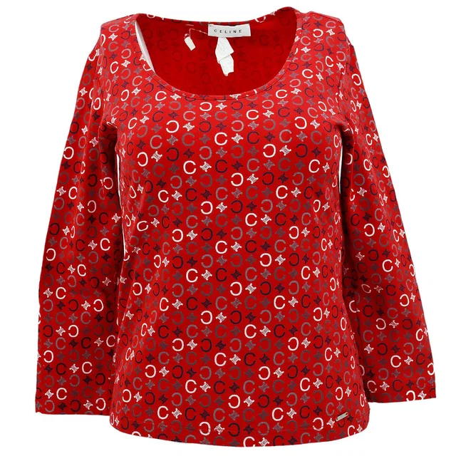 Celine C Macadam T-shirt Red #M in Red from AMORE Vintage Tokyo