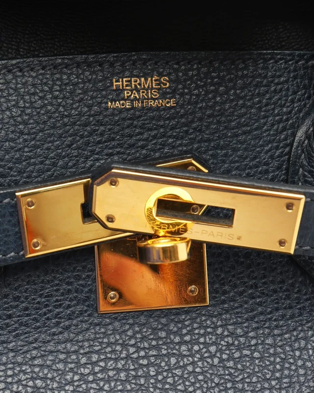 Hermès Birkin 30 Togo Blue Indigo Bag in Blue Togo leather from A Retro Tale, photo 6 of 10