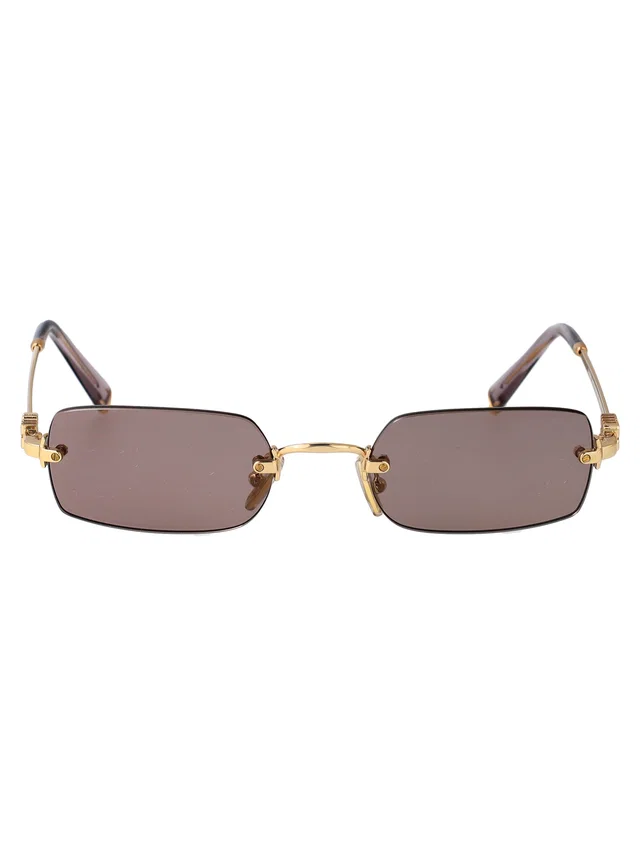 Miu Miu 0mu Gold Metal Frame Sunglasses in Gold from HEWI