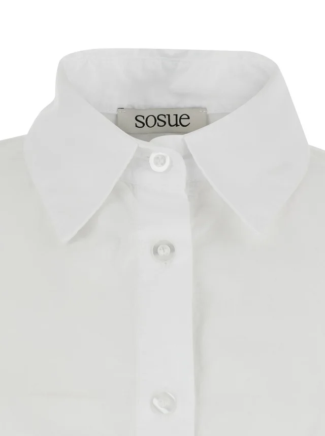SOSUE 'Antonia' White Shirt with classic collar in cotton for women in White, photo 6 of 6 from Gaudenzi Boutique
