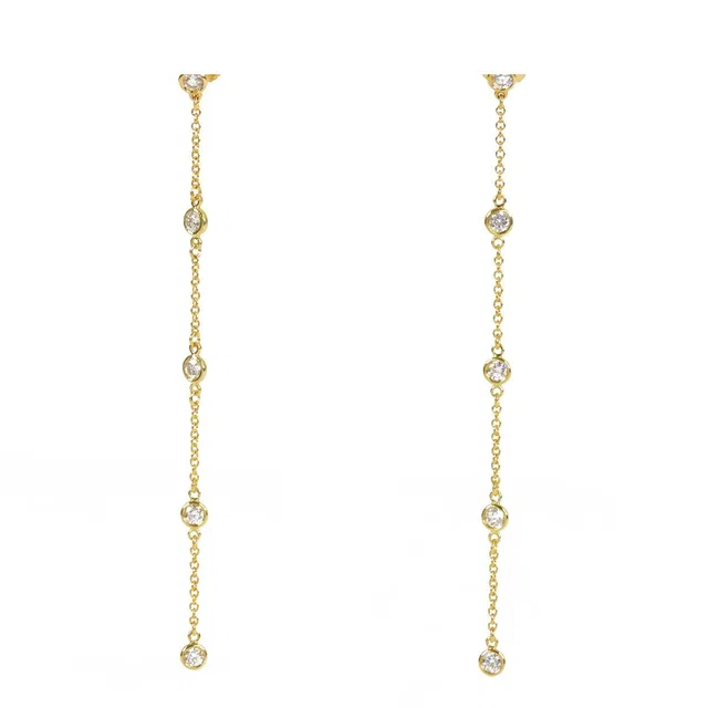 Tiffany & Co. by the Yard Drop Earrings Yellow Gold 18k Diamond in Yellow from The Reluxe
