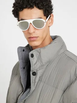 Moncler Mask sunglasses in 0% Platinum, photo 3 of 5 from LUISAVIAROMA