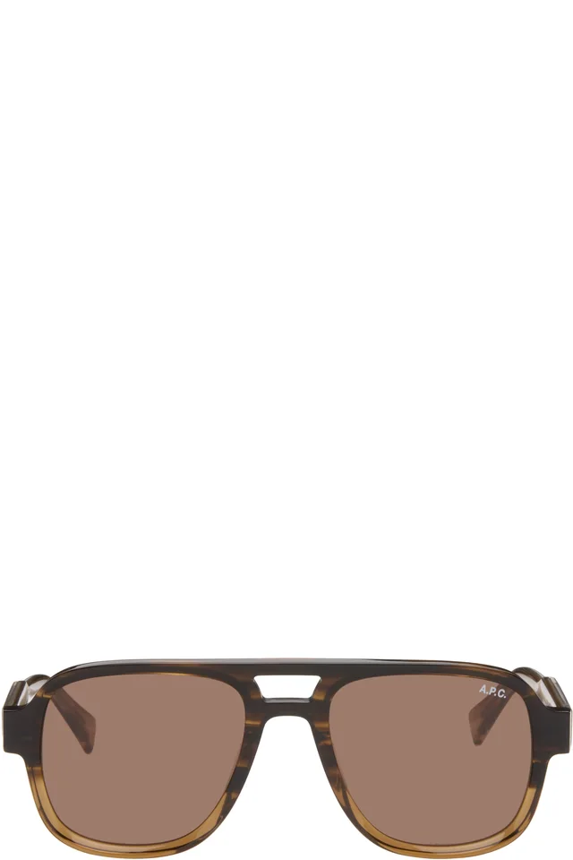 A.P.C. Brown 'Les Navigator' Sunglasses, image 1 of 1 from SSENSE