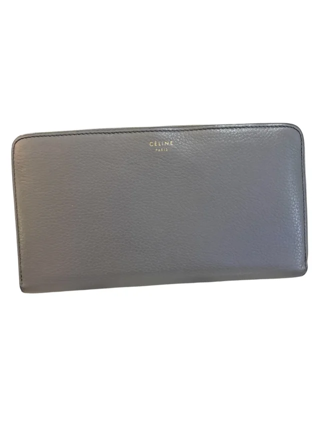 Celine Large Leather Zip Wallet Drummed Calfskin in gray Calfskin from Poshmark, photo 1 of 1