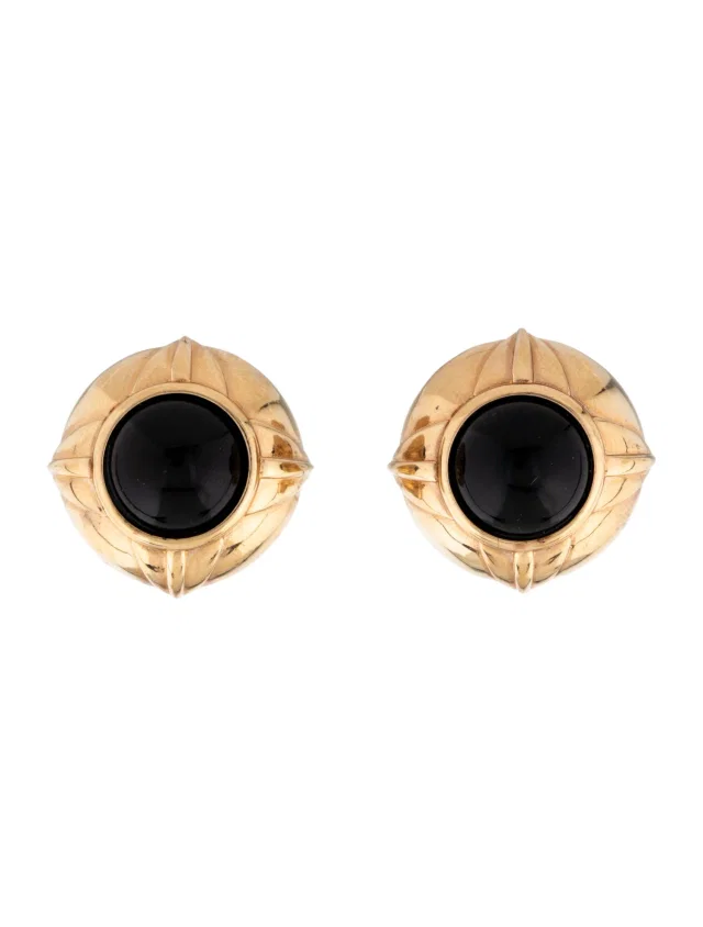 Judith Leiber Resin Stud Clip-On Earrings in black Resin from The RealReal