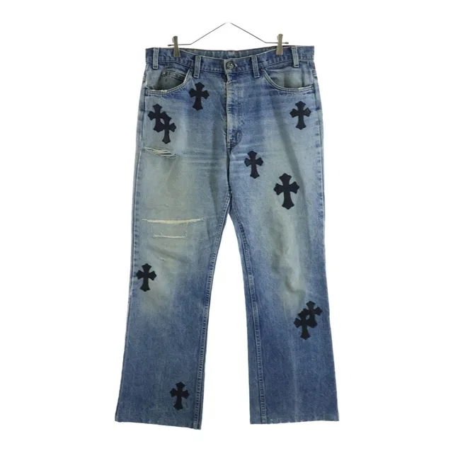 Chrome Hearts Vntg Jean Blu Orng Tab Washed in Black from The Reluxe
