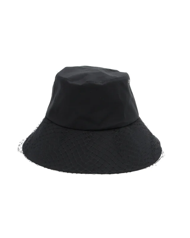 Dior Teddy-D Brim Bucket Hat with Veil from A Retro Tale