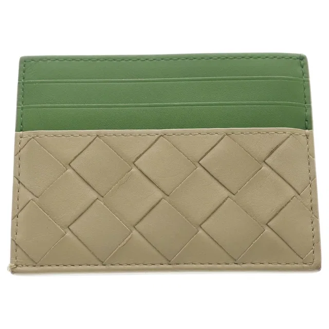 Bottega Veneta Card Case Intrecciato Green Top Leather in Green Woven leather from The Reluxe