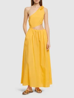 Marysia Long dress with asymmetric strap in 100% Cotton, photo 2 of 5 from LUISAVIAROMA