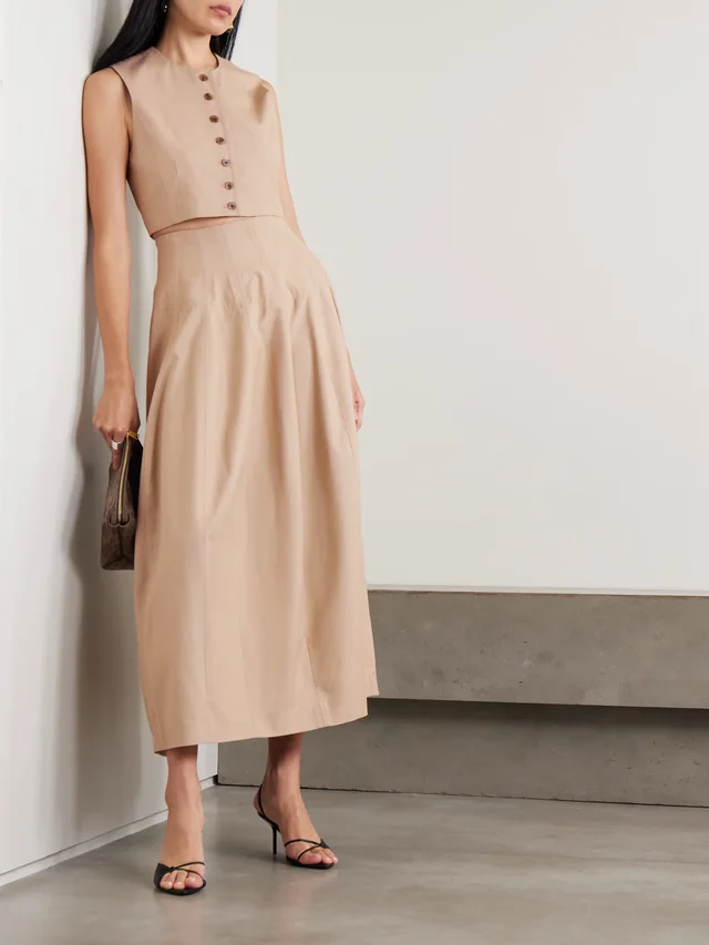 HEIRLOME Danielle cropped silk top in Beige, photo 2 of 2 from NET-A-PORTER (Canada)