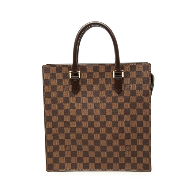 Brown Louis Vuitton Damier Ebene Venice Sac Plat Tote Bag in Brown Canvas from Designer Revival