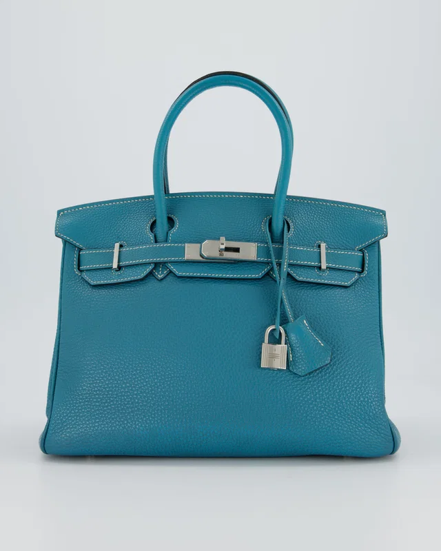 Hermès Birkin 30 Retourne Bag in Blue Togo leather from Sellier