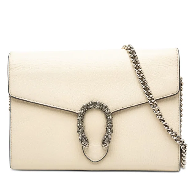 Brown Gucci Calfskin Dionysus Wallet on Chain Crossbody Bag in Brown Calfskin from Designer Revival