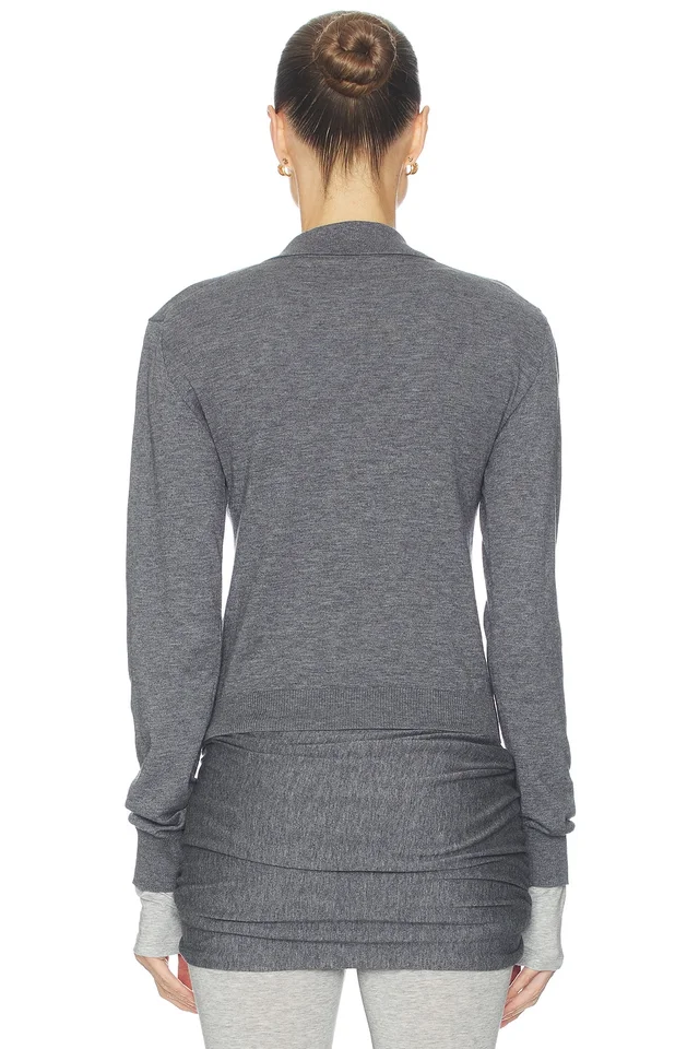 Helsa Kerstin Knit Cardigan in Medium Heather Grey, photo 3 of 4 from REVOLVE (Canada)