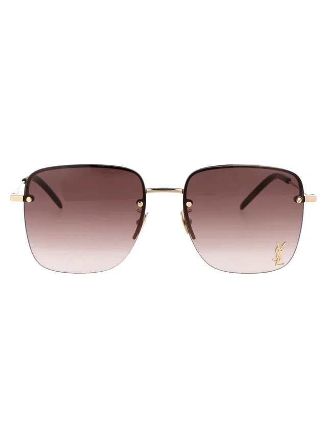 Saint Laurent Sl312 Sunglasses — Gold Metal in Gold Resin from HEWI