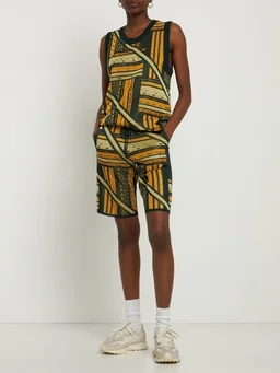 Ahluwalia Sports shorts with geometric pattern in 100% Viscose, photo 8 of 11 from LUISAVIAROMA