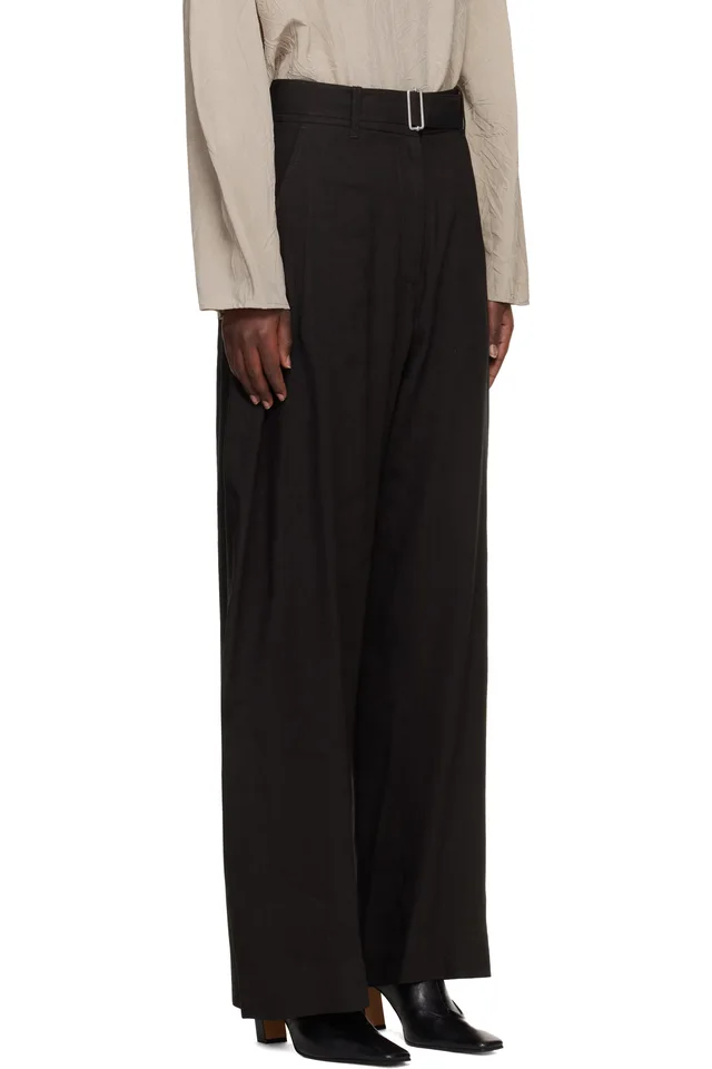 Studio Nicholson Brown Chatto Trousers, photo 2 of 4 from SSENSE