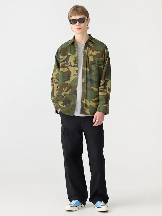 Bassike Drop Shoulder Camo Shirt from bassike, photo 1 of 1