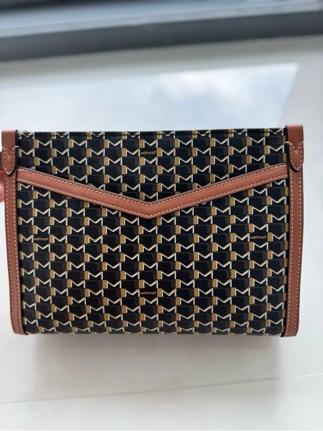 Moynat M Nomad Pouch (Brown M Monogram Canvas With Leather Trim And Wrist Strap) in neutral|brown|black Coated canvas from Poshmark